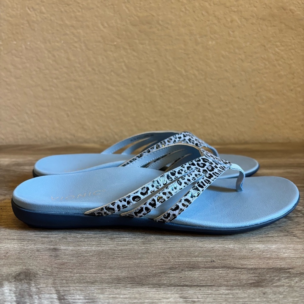 Vionic Alta Women's Toe Post Orthotic Sandals Blue - Picture 2 of 10